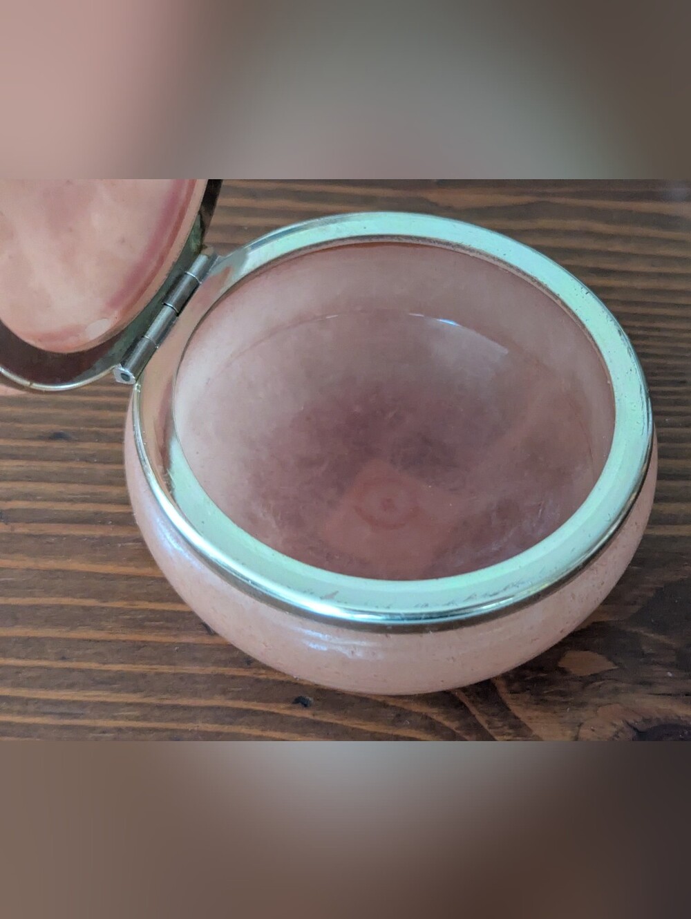 Vintage Genuine Alabaster Round Hinged Trinket Box "Lefton" Made In Italy. 3.5" - Picture 5 of 16
